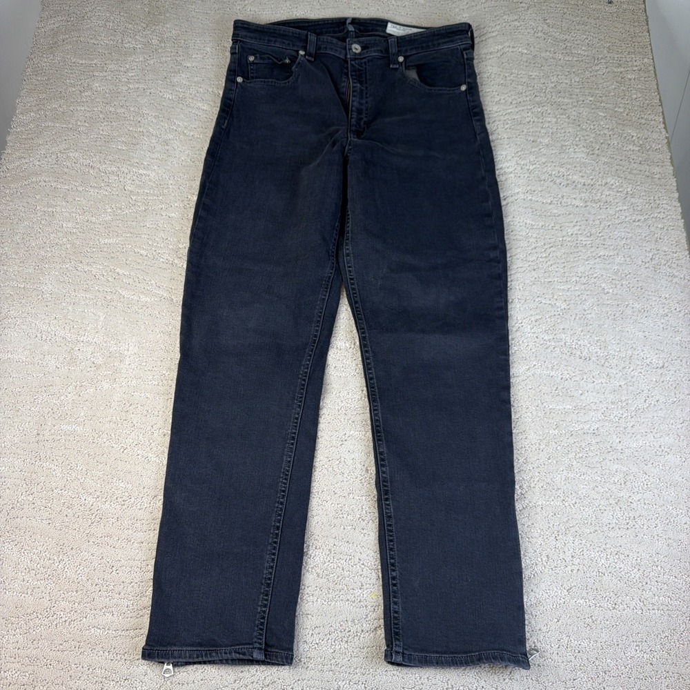 Women's Rag & Bone Size 30 Nina High Rise Ankle Cigar‎ Black Denim Jeans - Picture 3 of 9